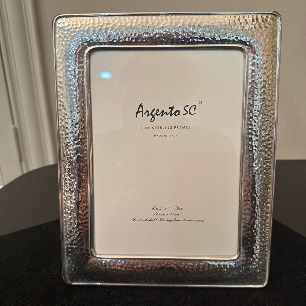 Argento SC Sterling Silver Hammered Photo Frame 5x7 NWT